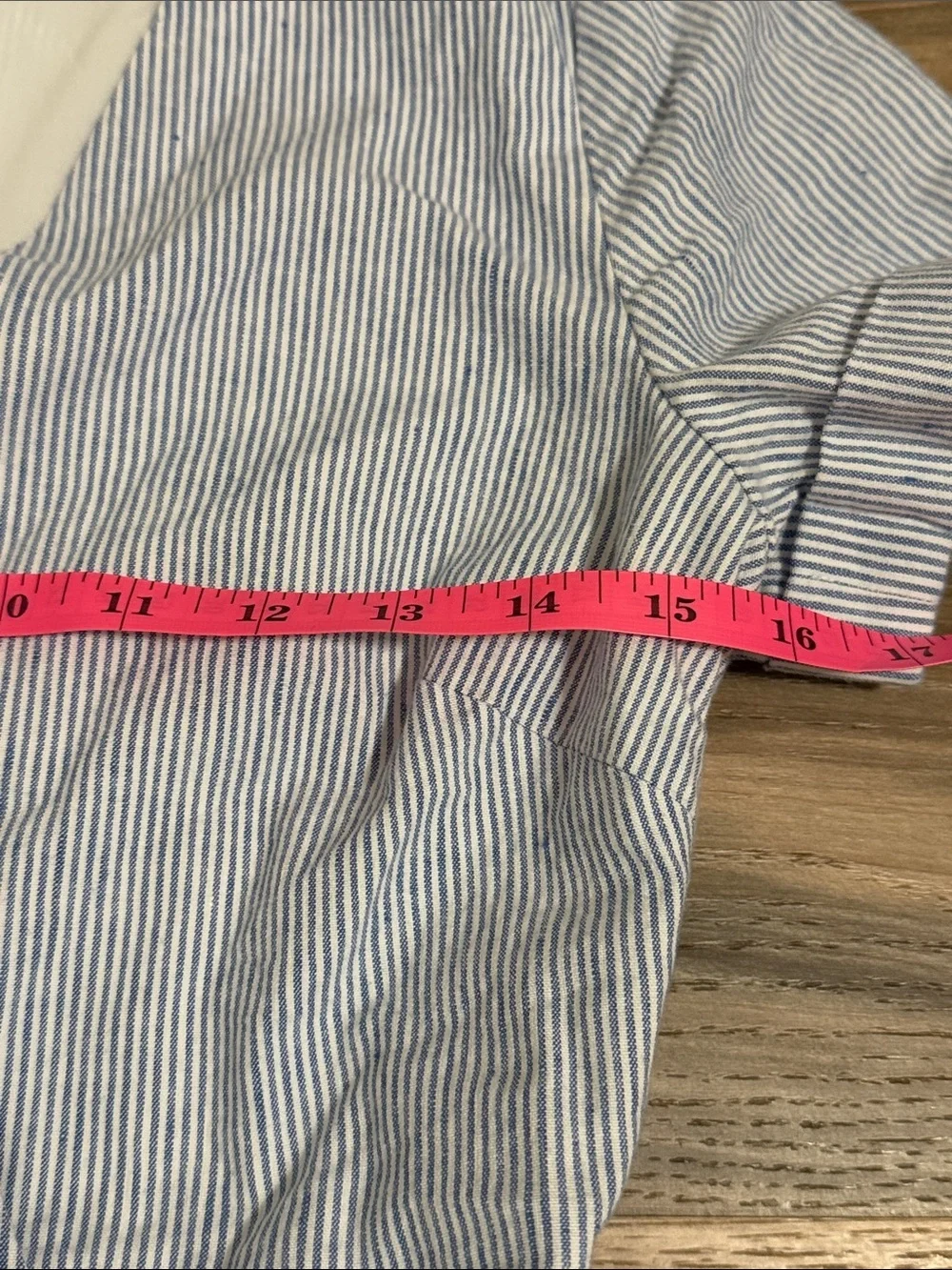 Banana Republic S/S Linen Blend Wrap Shorts Romper Sz. 0 Blue Pinstripe Coastal